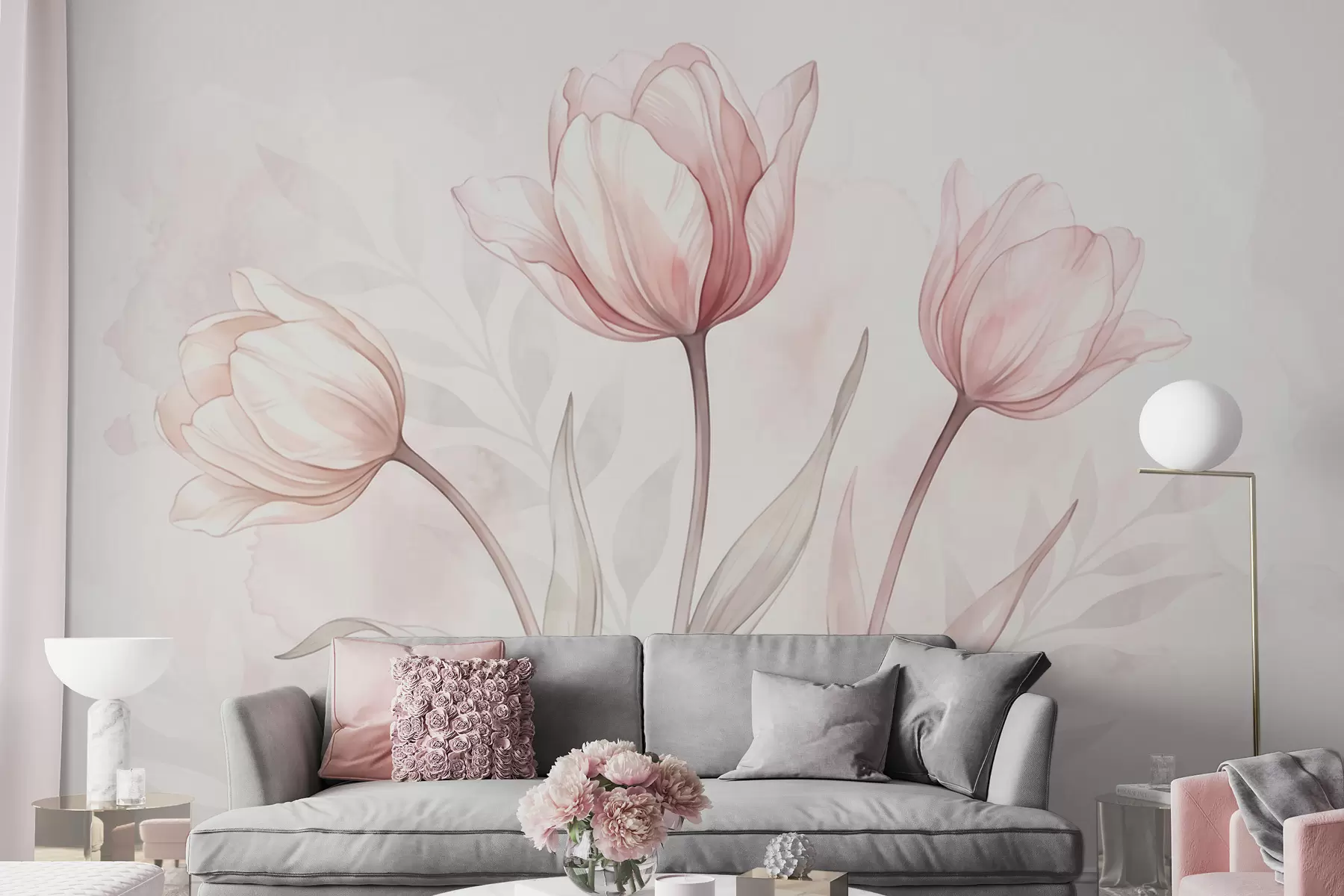 Fototapety Krehké tulipány v akvarelovom štýle w10005