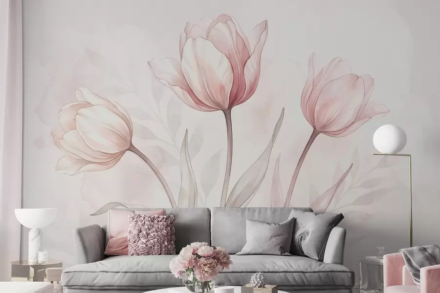 Fototapety Krehké tulipány v akvarelovom štýle w10005