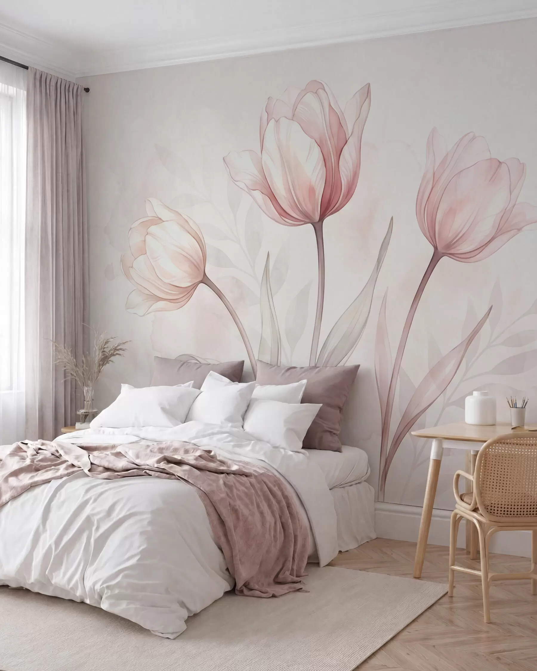 Fototapety Krehké tulipány v akvarelovom štýle w10005