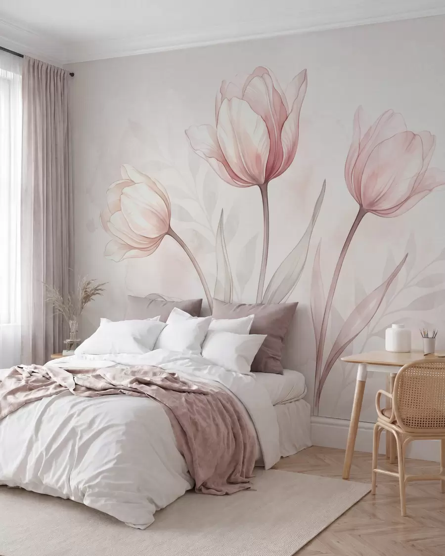Fototapety Krehké tulipány v akvarelovom štýle w10005