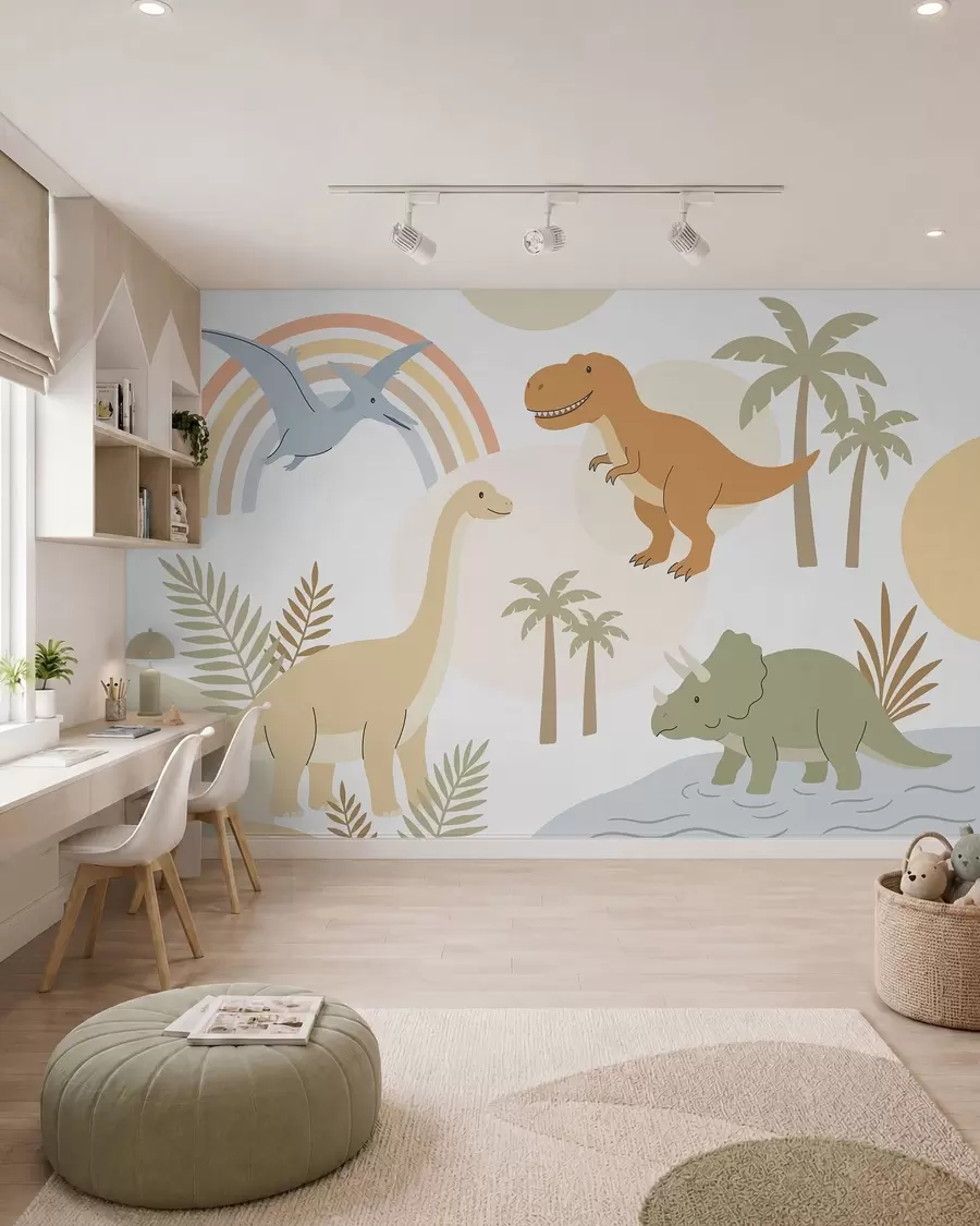Fototapety Dinosaury a dúha w05842