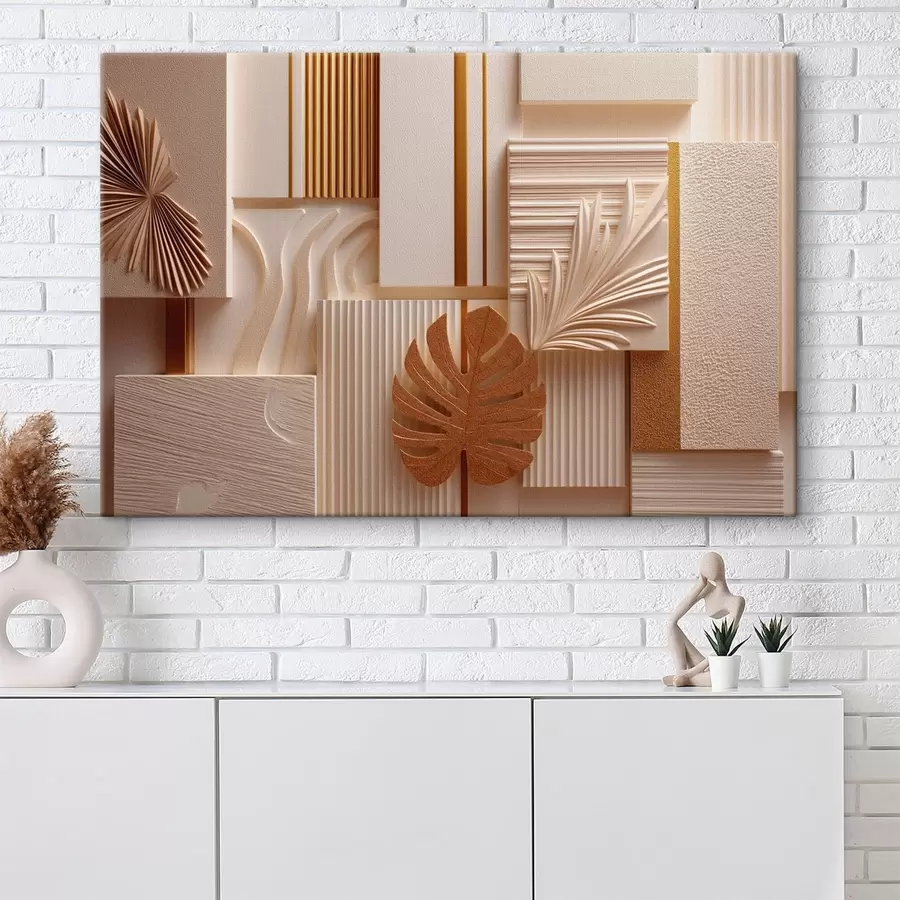 Obraz Geometrické tvary s ozdobnými lístkami s50442