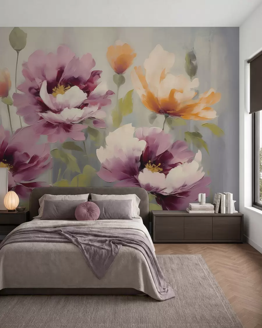 Fototapety Abstraktné štýlizované kvety, imitácia maľby w05848