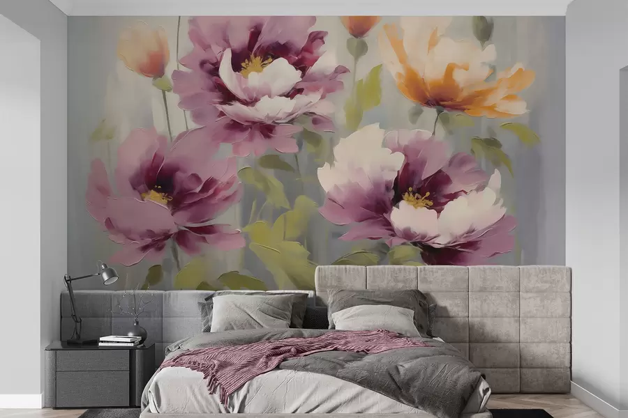 Fototapety Abstraktné štýlizované kvety, imitácia maľby w05848