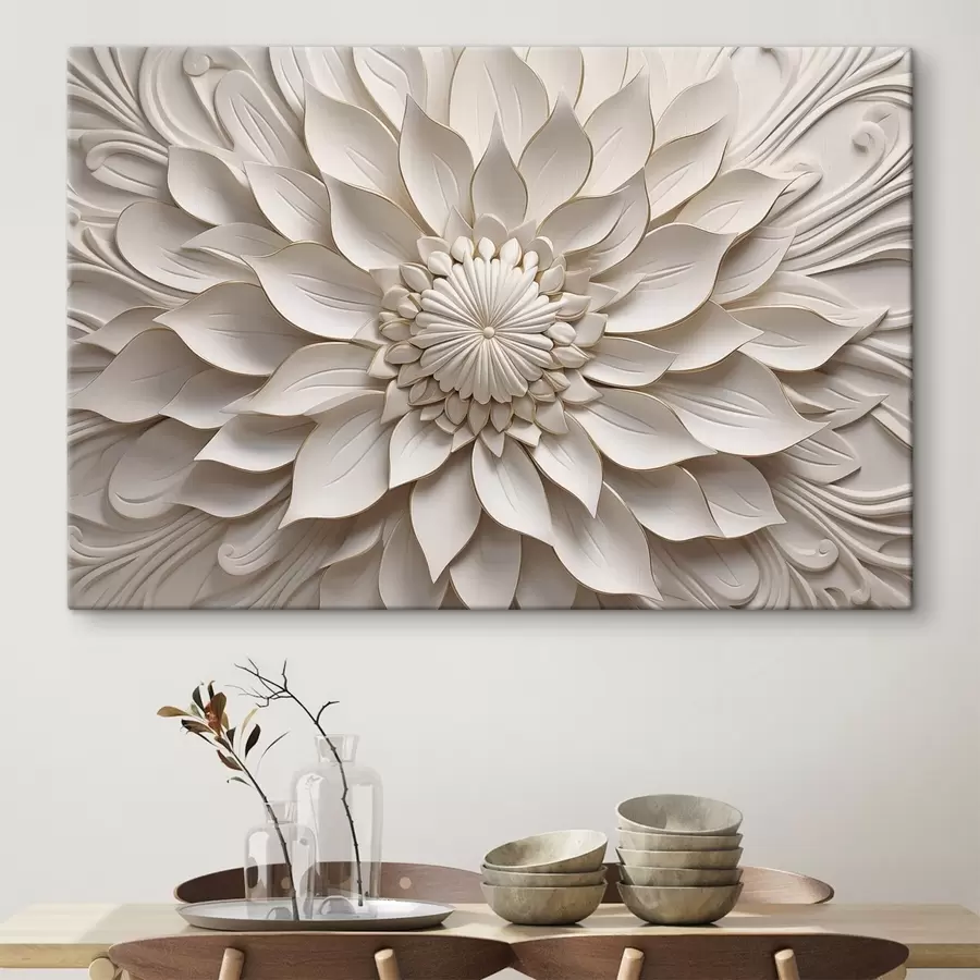 Obraz Relief s motívom perličkovej dahlia s50402