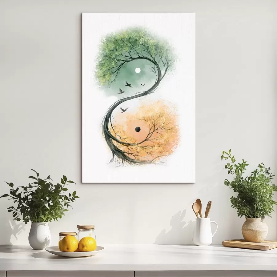 Obraz Strom zakrivený do tvaru symbolu jin-jang s50482