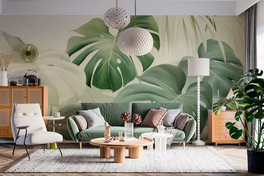 Fototapety Monstera, palmové listy w05909