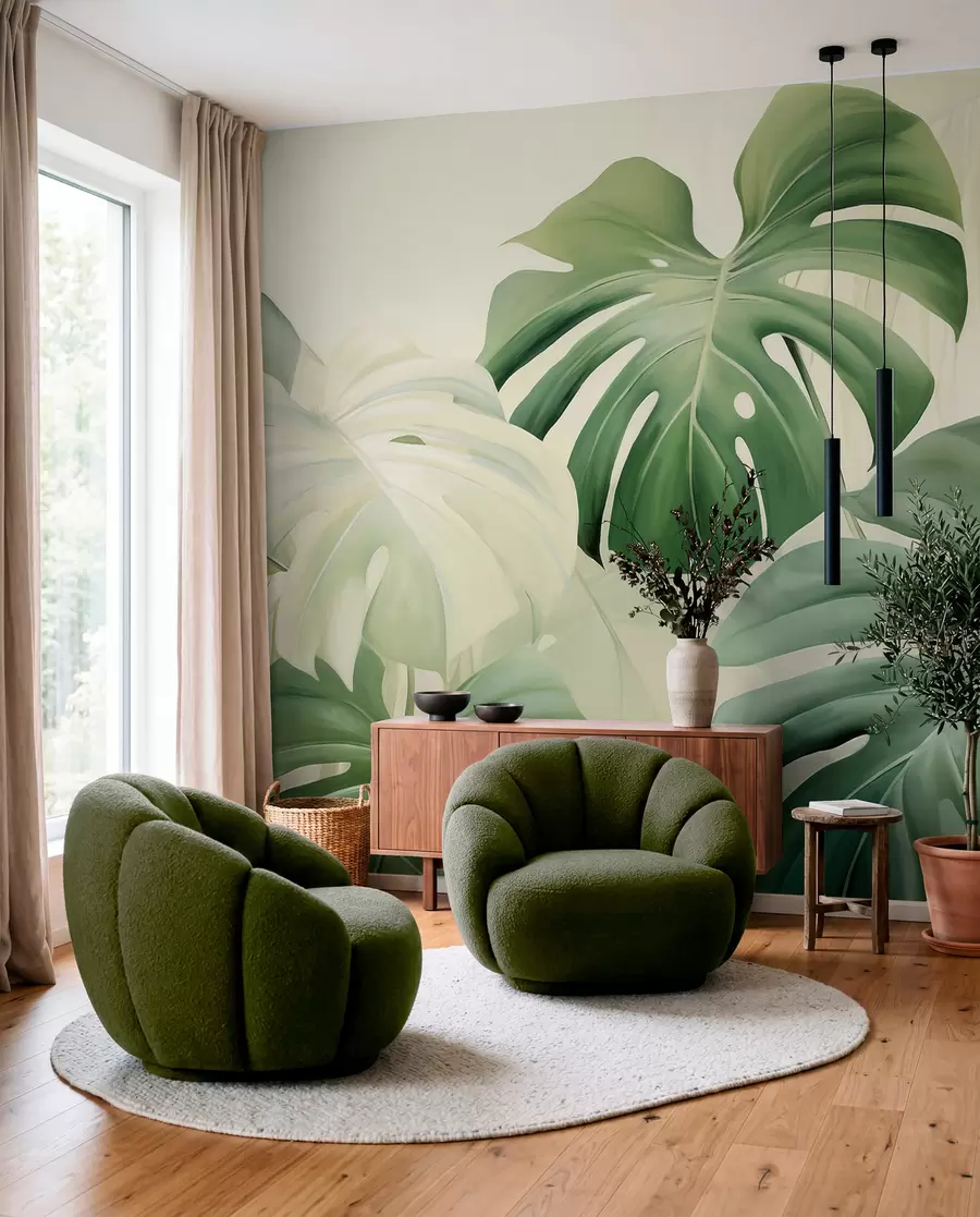 Fototapety Monstera, palmové listy w05909