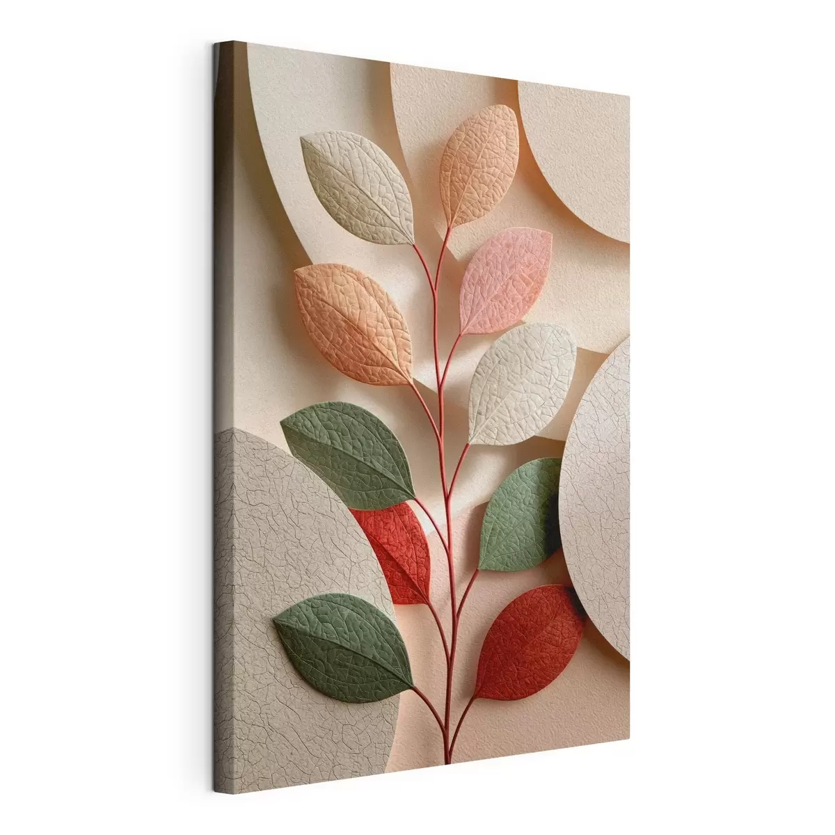 Obraz Botanická vetvička s geometrickými tvarmi s50863