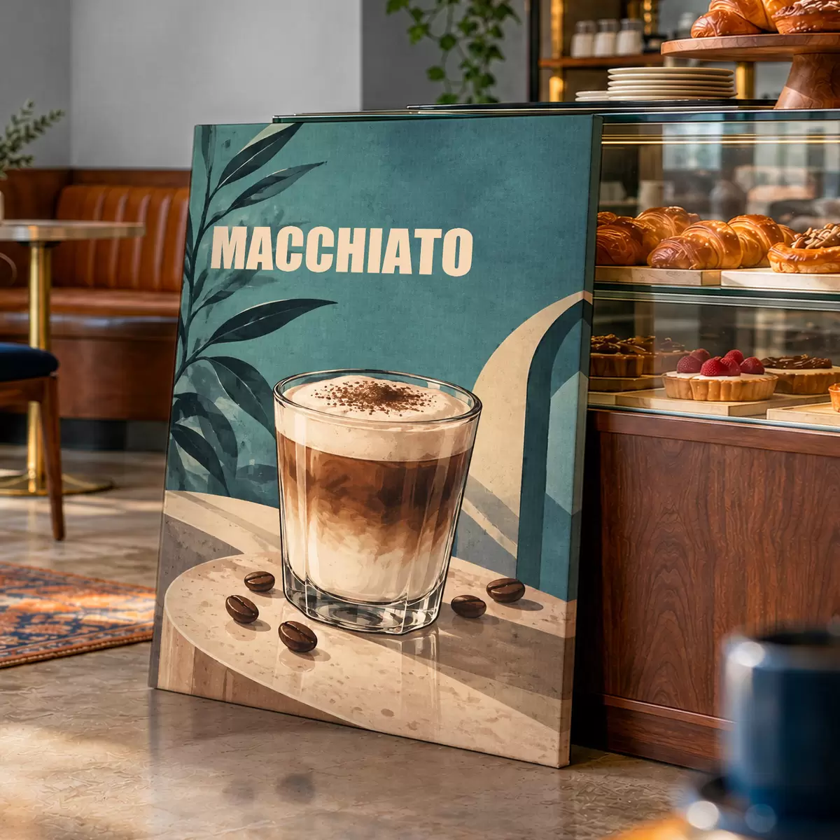 Obraz Lahodné macchiato v slnečný deň s50875