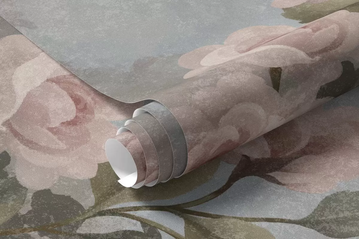 Fototapety Sýto ružové ružové kríky na pozadí hmlistej krajiny w05888