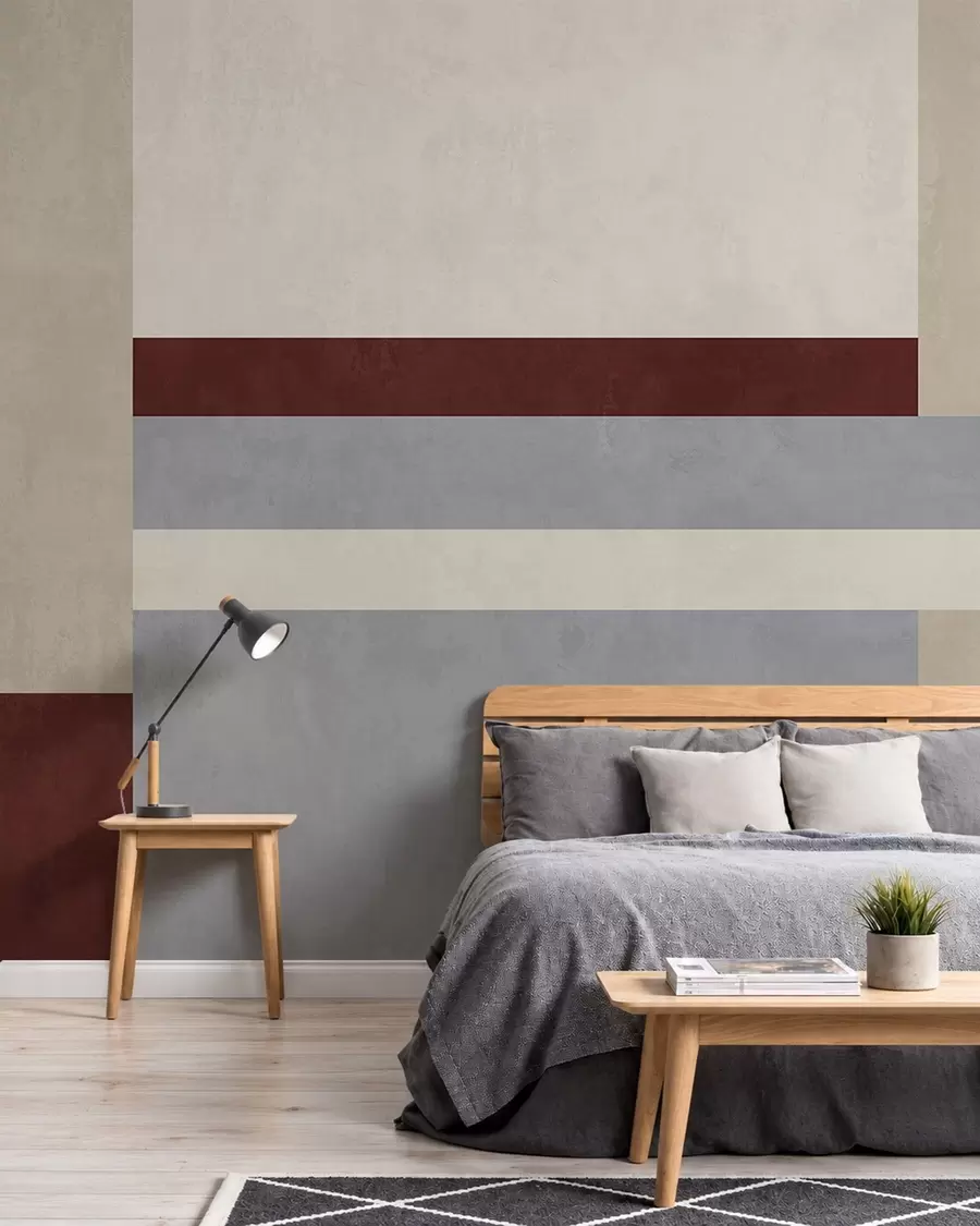 Fototapety Abstraktná geometria s blokmi v odtieňoch bordovej, šedej a béžovej w05890v2