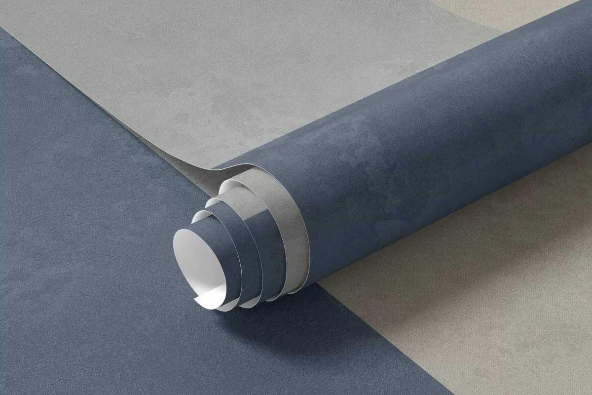 Fototapety Geometrické bloky v odtieňoch šedej a béžovej s modrým pruhom w05891v1
