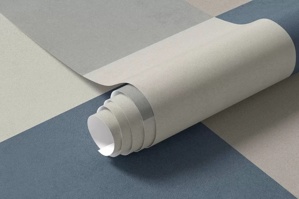Fototapety Abstraktné béžové a sivé obdĺžniky s modrým akcentom w05891v2