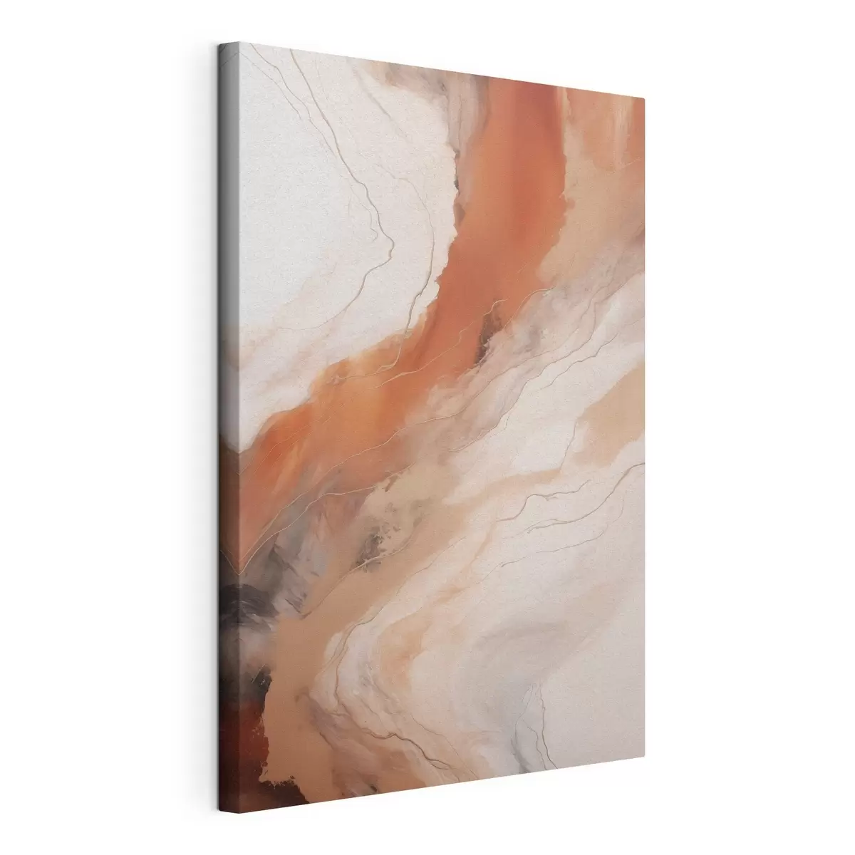 Obraz Teplé terakotové vlny v štýle Fluid Art s51085