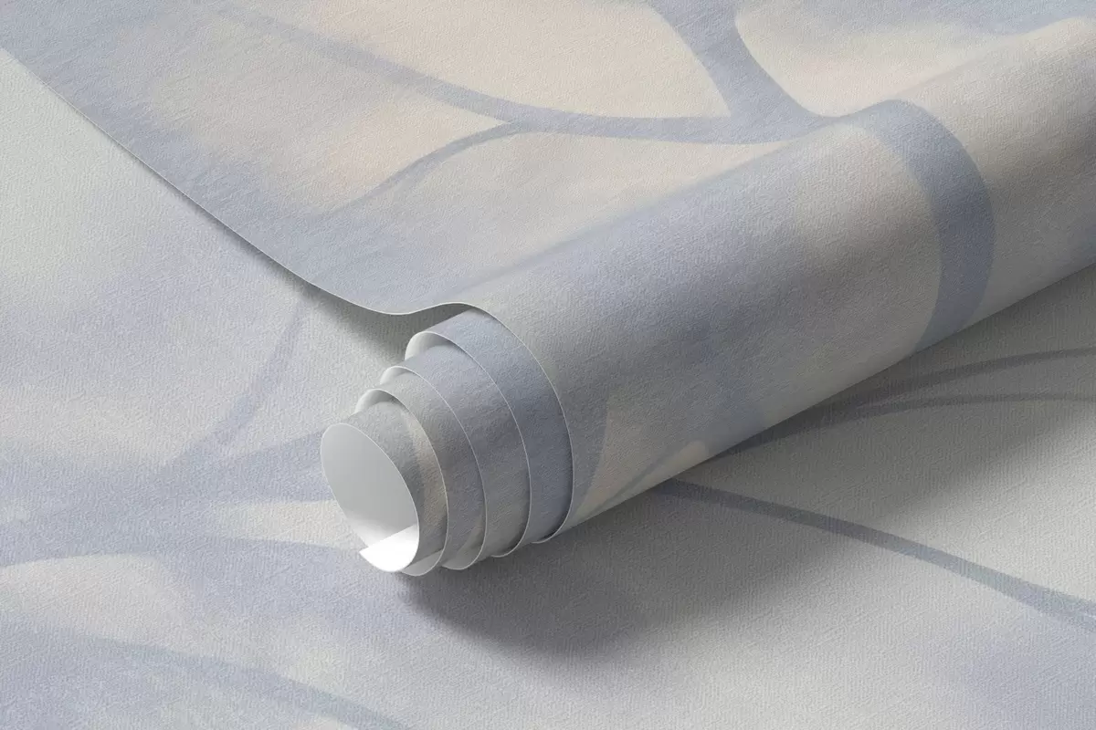 Fototapety Textúrovaný strom s konármi, bledo krémové a svetlo modré pozadie, minimalistické umenie w10108