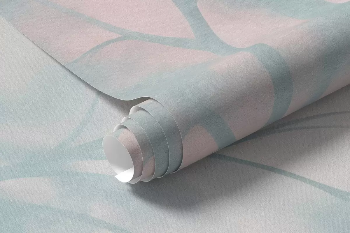 Fototapety Textúrovaný strom s konármi, bledoružové a tyrkysové pozadie, minimalistické umenie w10108v1