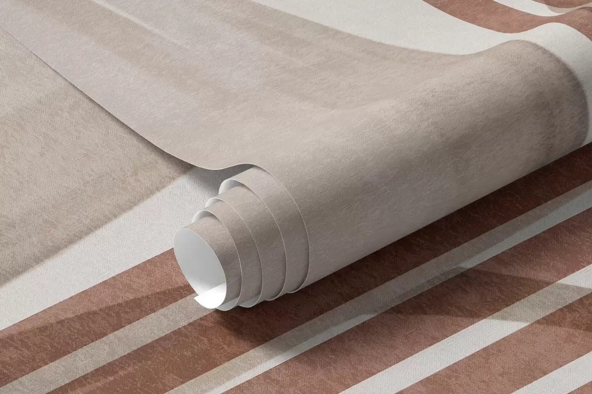 Fototapety Abstraktná kompozícia s palmovými listami, geometrickými oblúkmi a zvislými pruhmi w10110