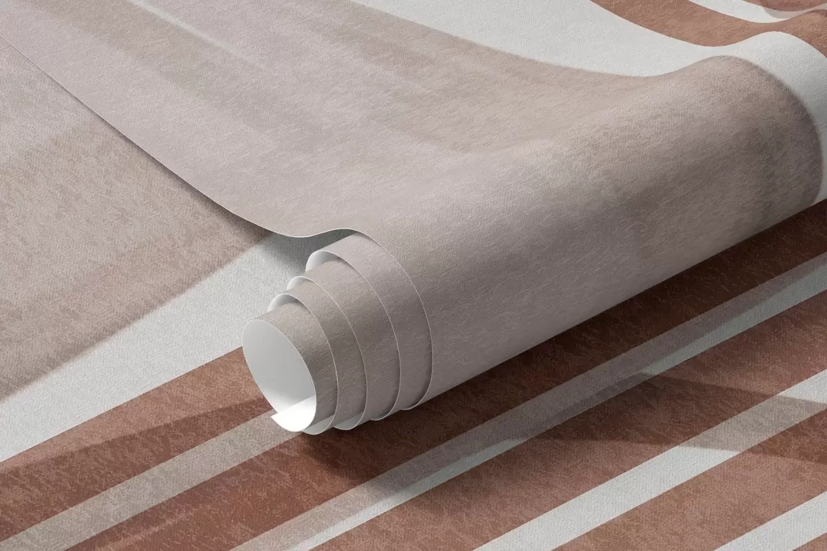Fototapety Abstraktná kompozícia s palmovými listami, geometrickými oblúkmi a zvislými pruhmi w10110v1