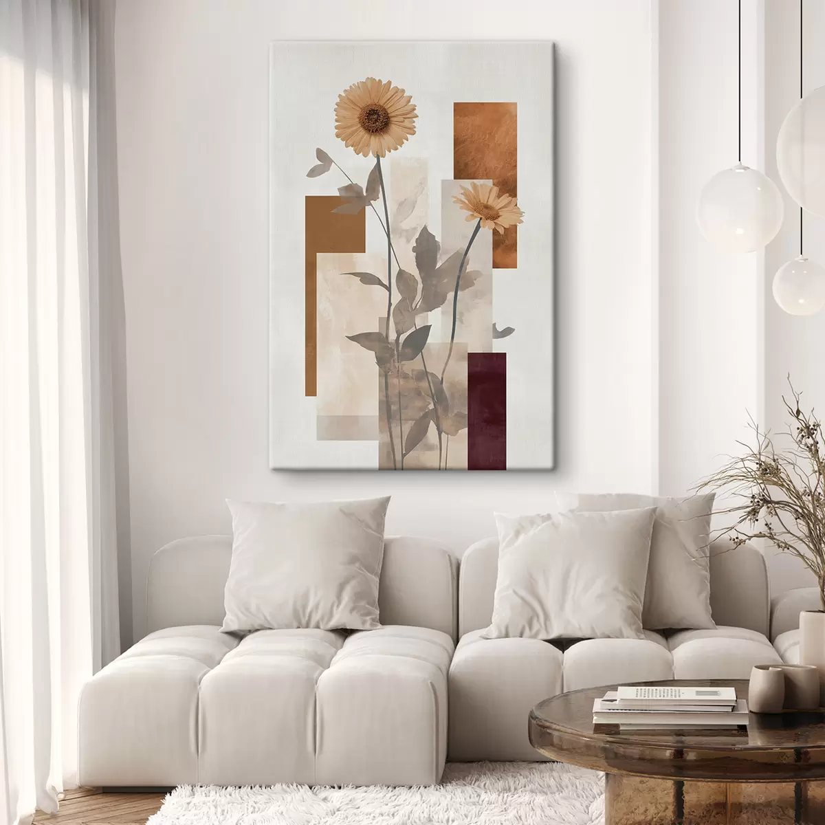 Obraz Kvety a geometrické tvary s51179