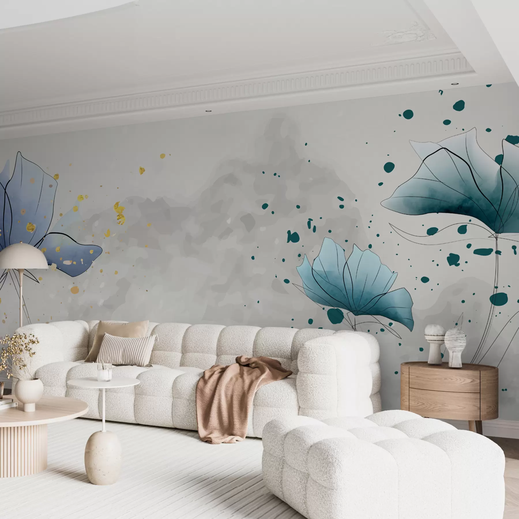 Fototapety Akvarelové modré kvety u72112