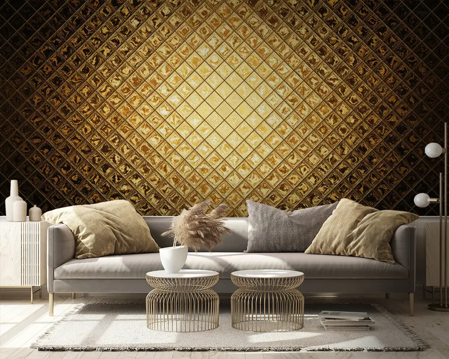 Fototapety Hnedý, jantárový vzor obdĺžnikov u23326