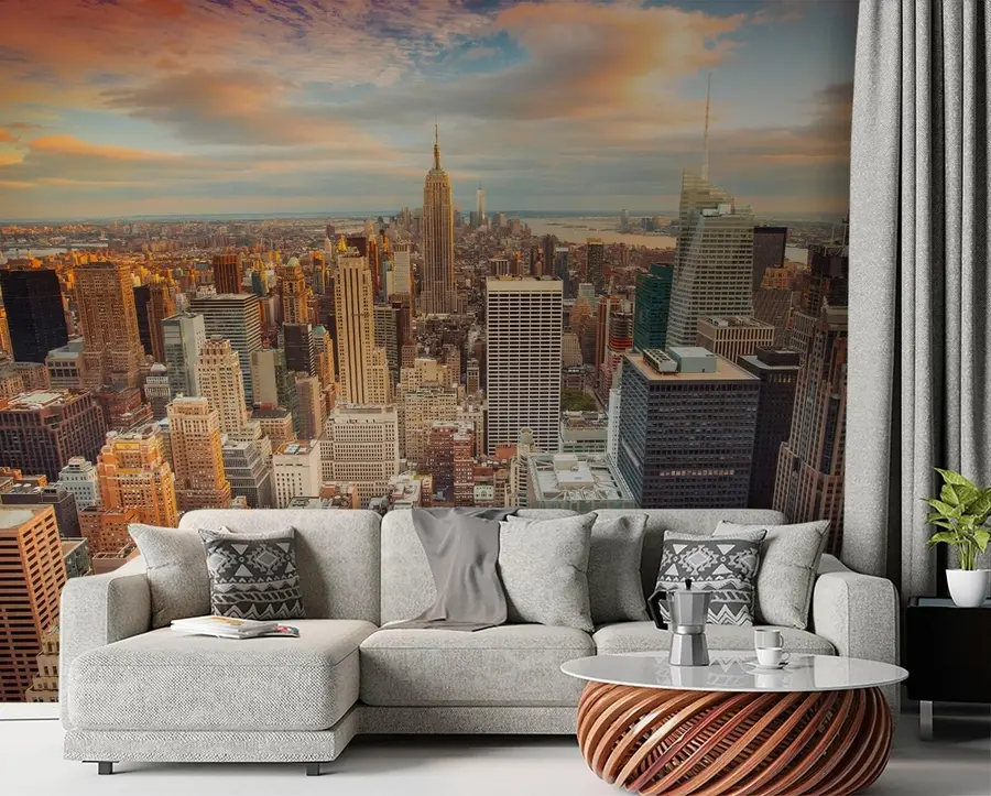 Fototapety Letecký pohľad na západ slnka v New Yorku u80529