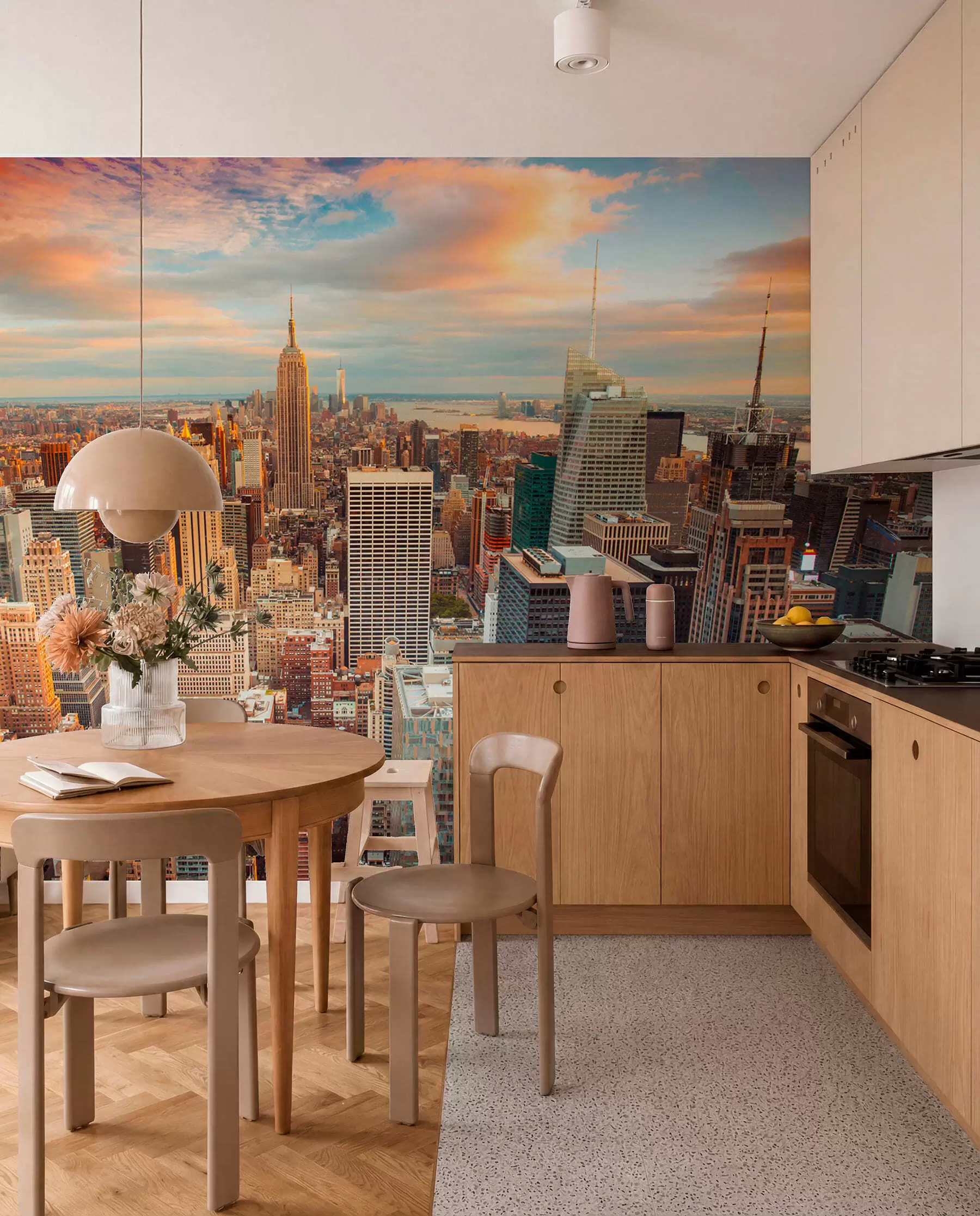 Fototapety Letecký pohľad na západ slnka v New Yorku u80529
