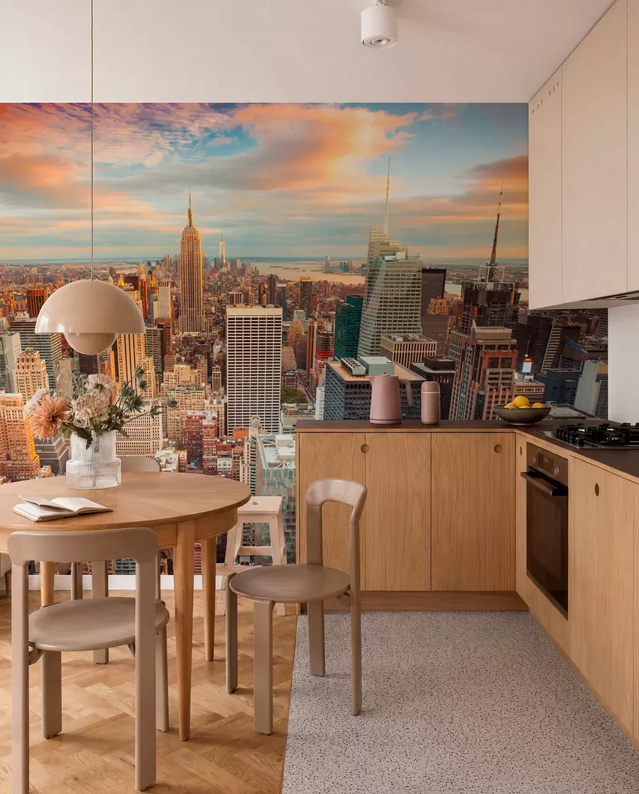 Fototapety Letecký pohľad na západ slnka v New Yorku u80529
