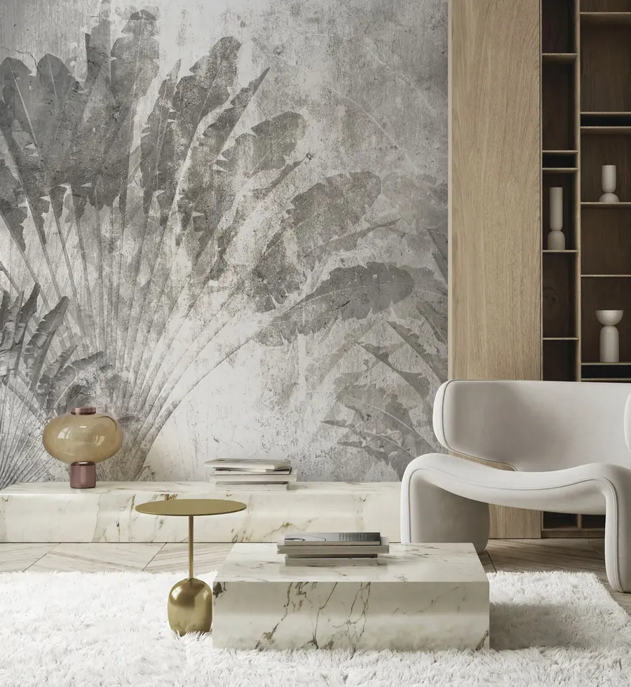 Fototapety Tropické listy na kamennom pozadí u73885