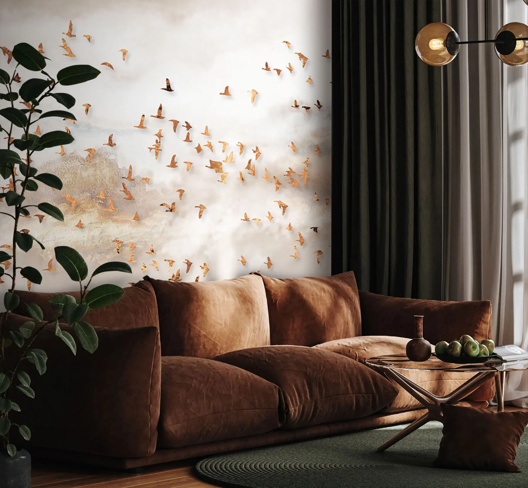 Fototapety Kŕdeľ vtákov v horách u93537