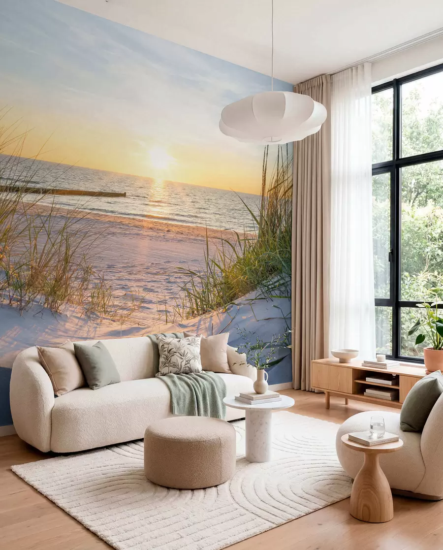 Fototapety Foto/Panoramic Dunes beach so západom slnka u93577