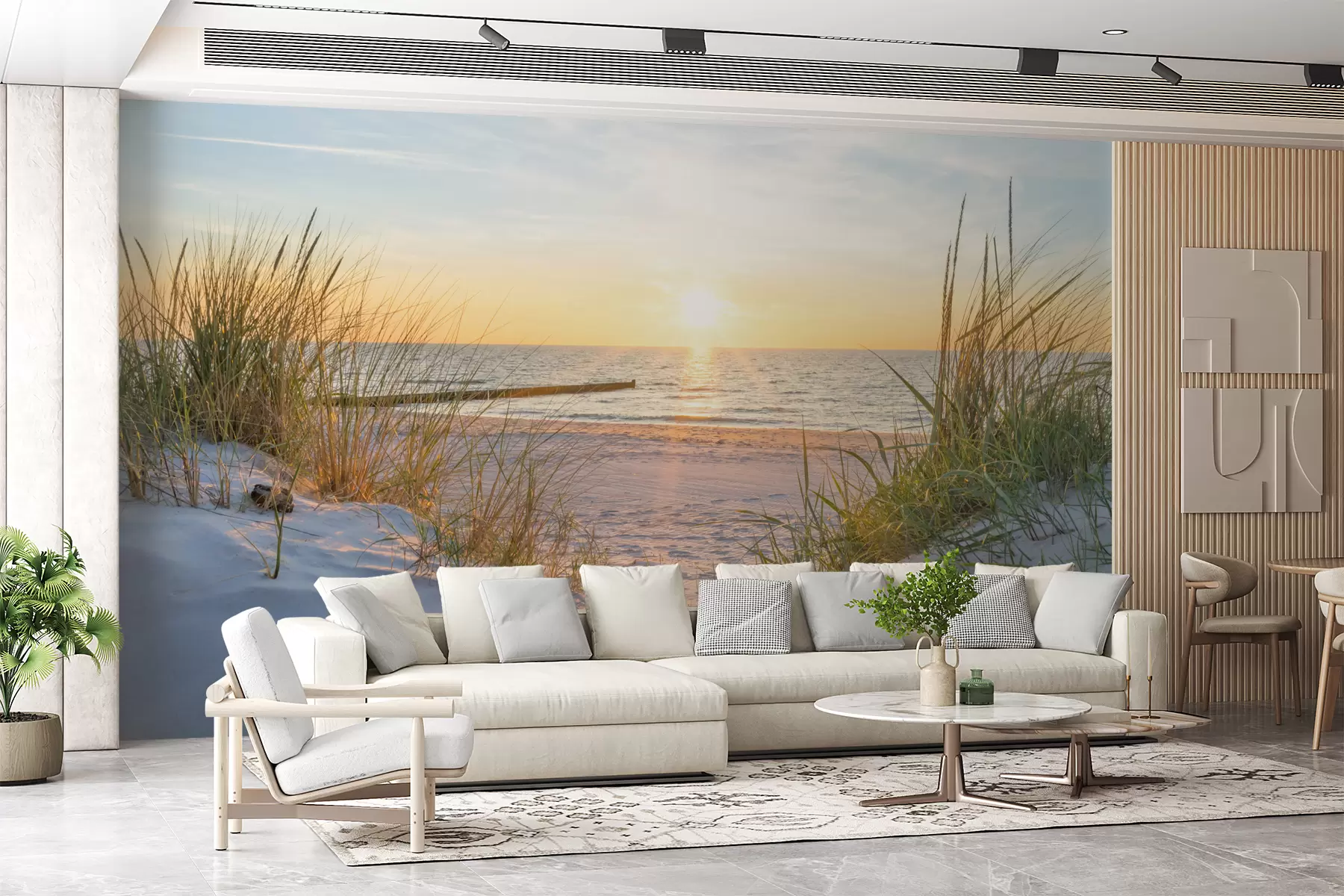 Fototapety Foto/Panoramic Dunes beach so západom slnka u93577