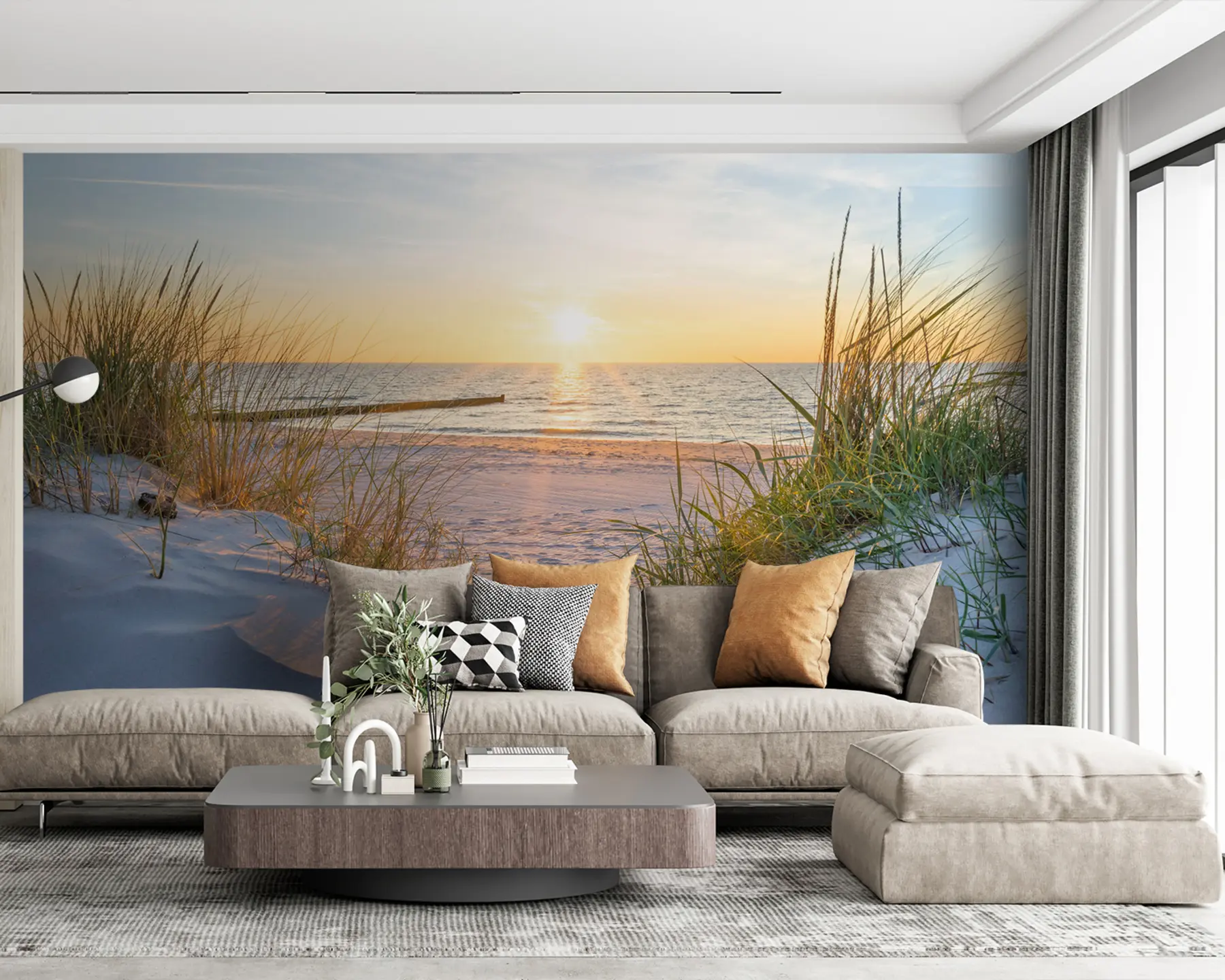 Fototapety Foto/Panoramic Dunes beach so západom slnka u93577