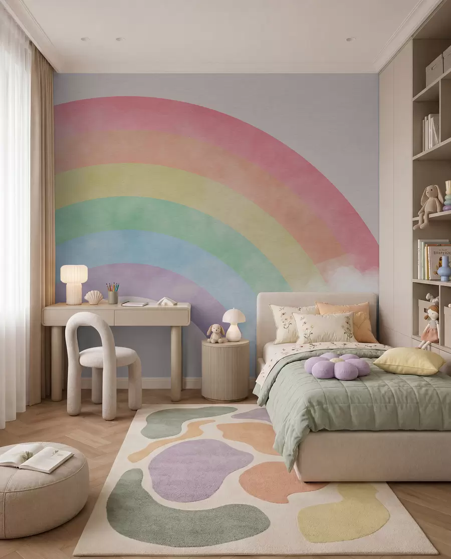Fototapety Dúha medzi jemnými oblakmi u93619