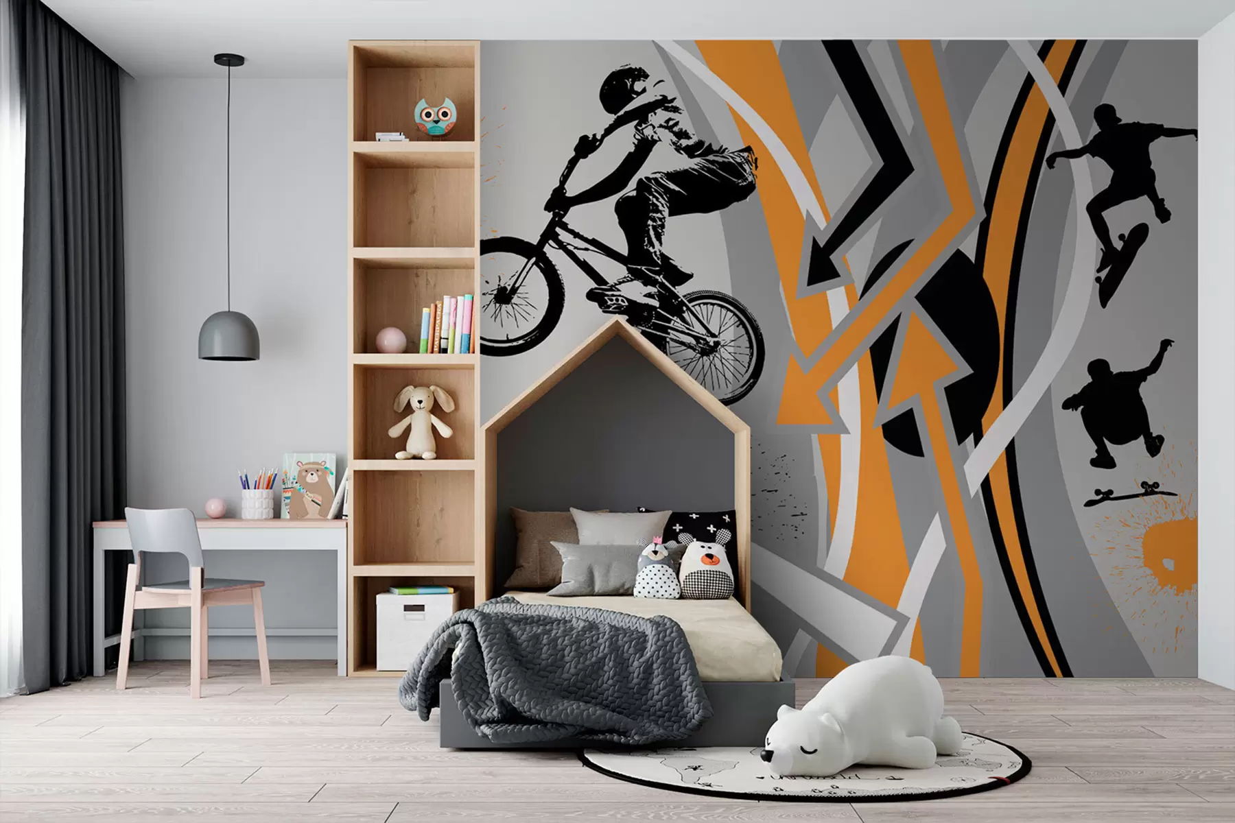 Fototapety Skate a bicykle v štýle graffiti u93699