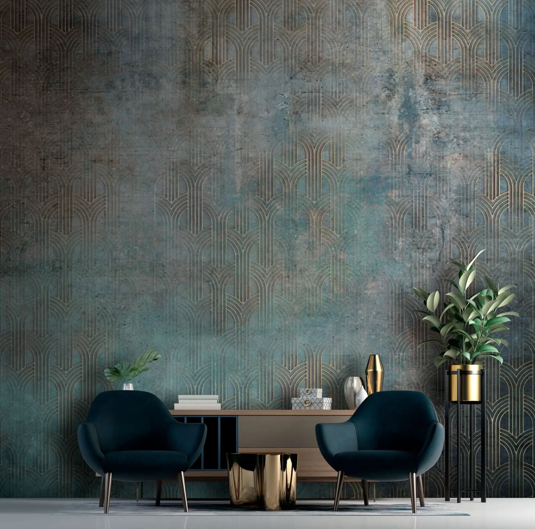 Fototapety Oblúkový vzor na stene grunge u73973