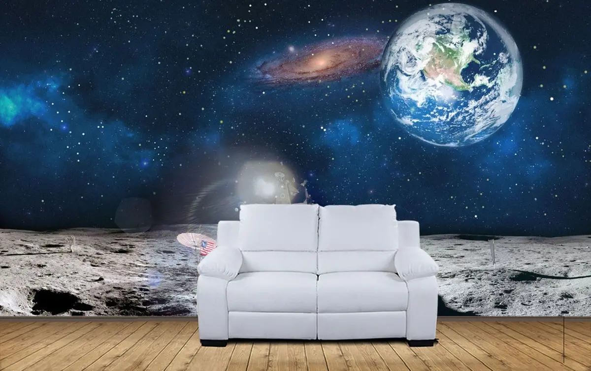 Fototapety Lunárna sonda, pohľad na Zem u32021