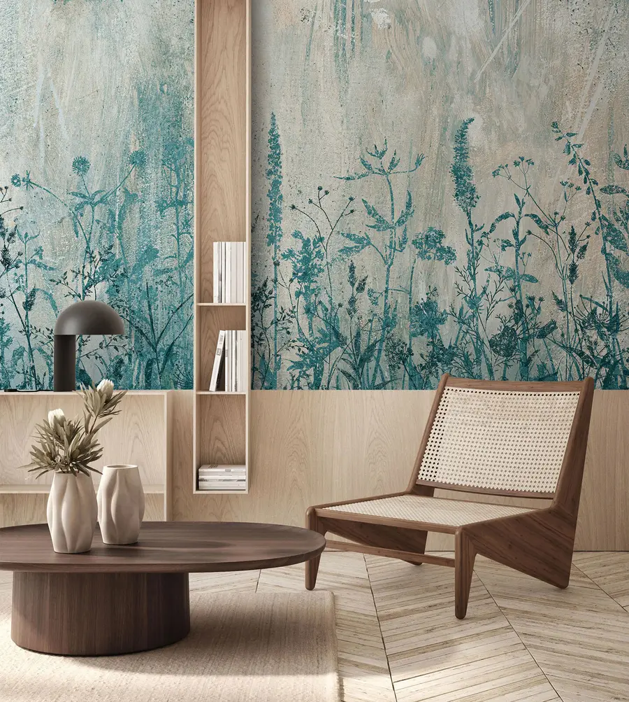 Fototapety Zelené rastliny na betónovej stene u93666