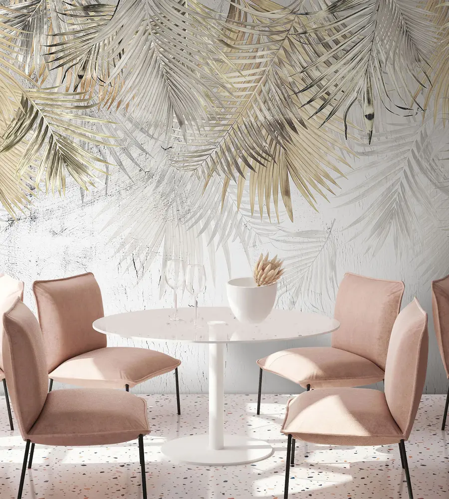 Fototapety Svetlé tropické listy v štýle grunge u93843