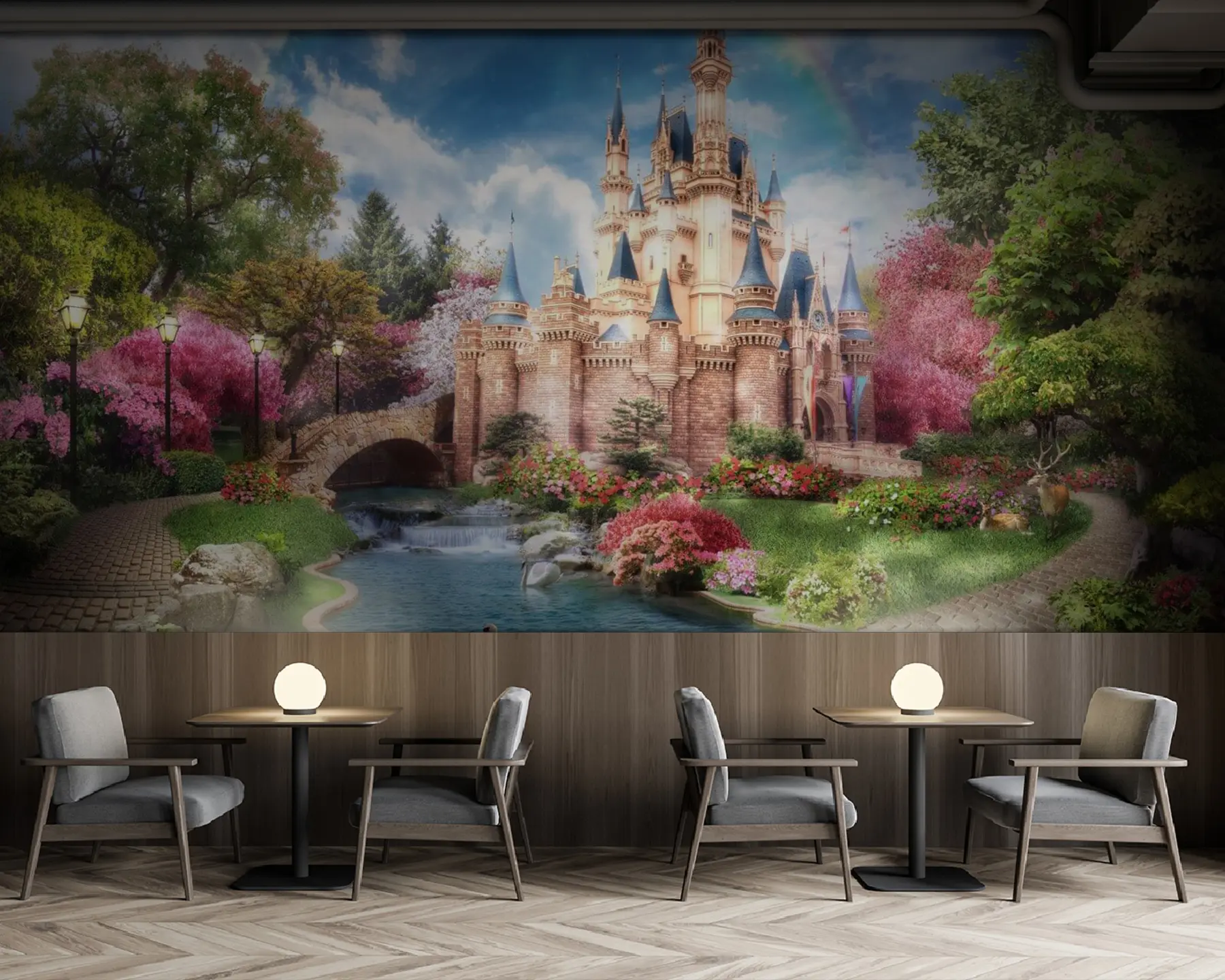 Fototapety Dúha nad rozprávkovým zámkom u61850