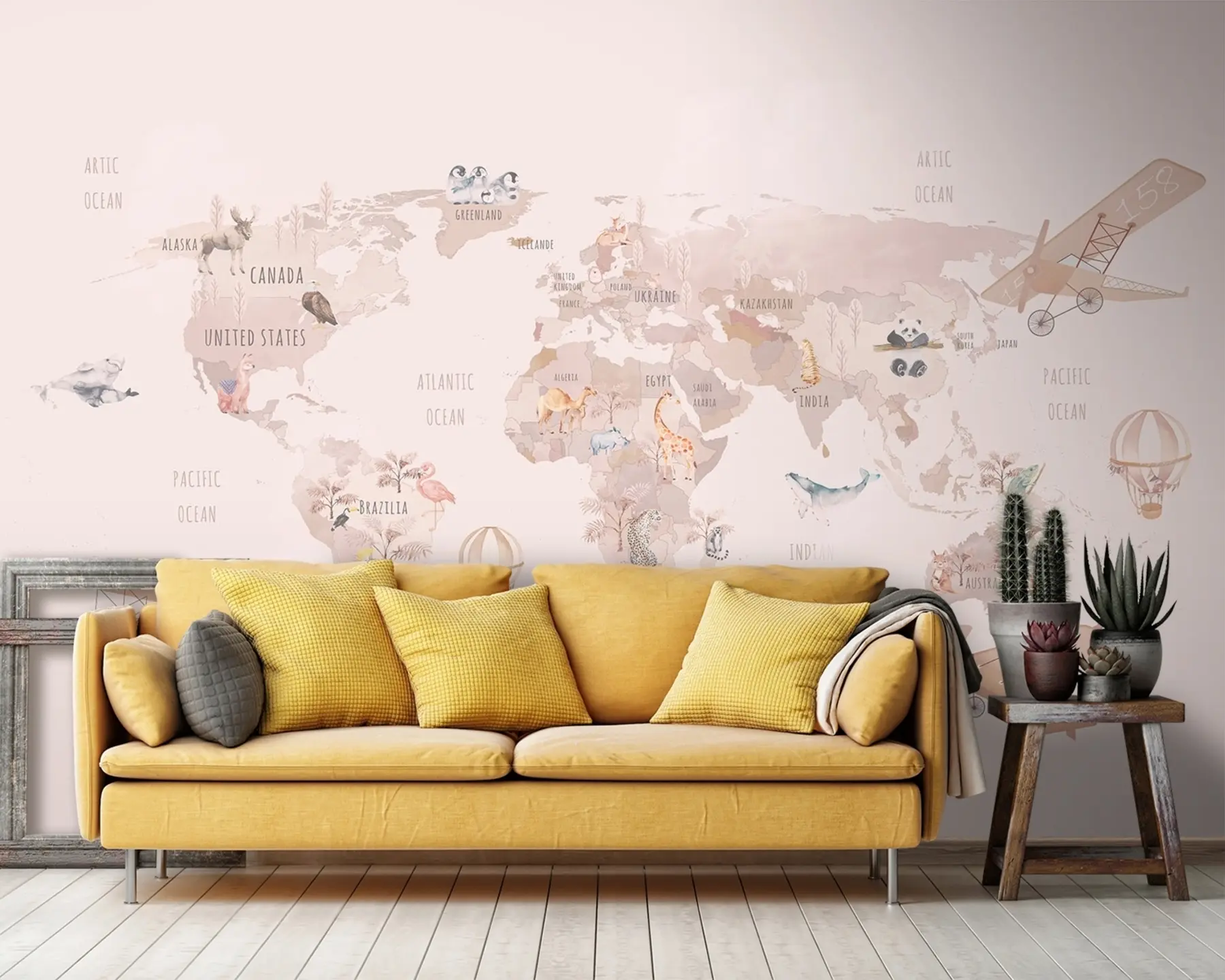 Fototapety Mapa sveta pre dievčatá u93908