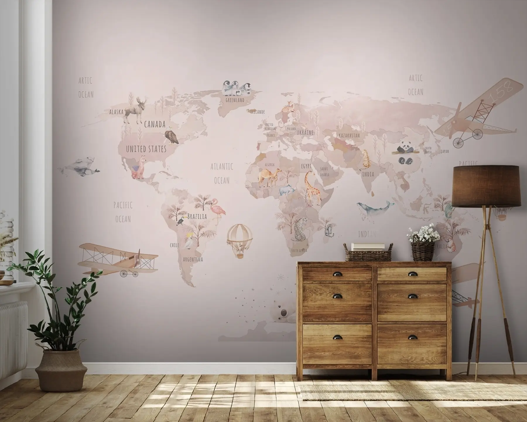 Fototapety Mapa sveta pre dievčatá u93908