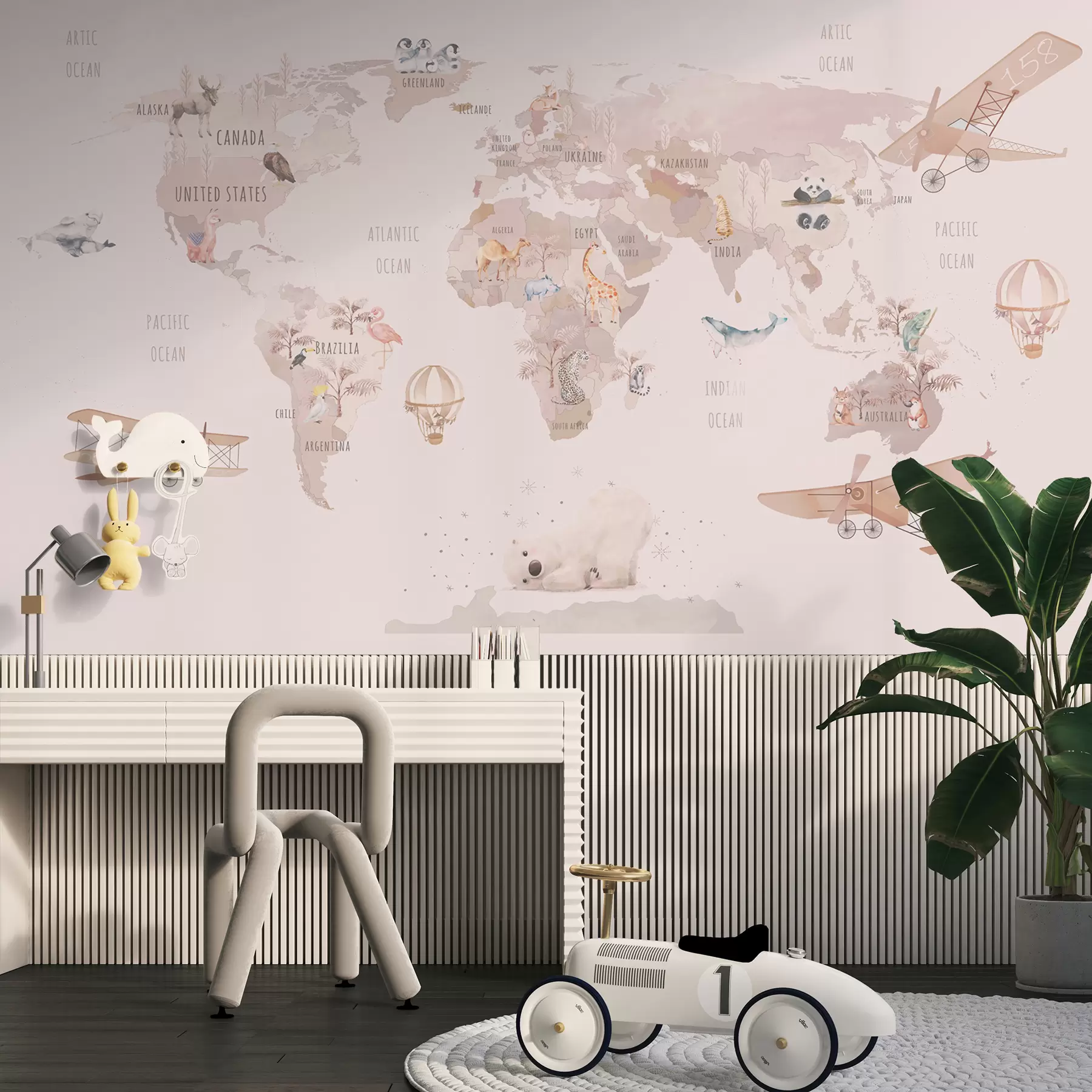 Fototapety Mapa sveta pre dievčatá u93908