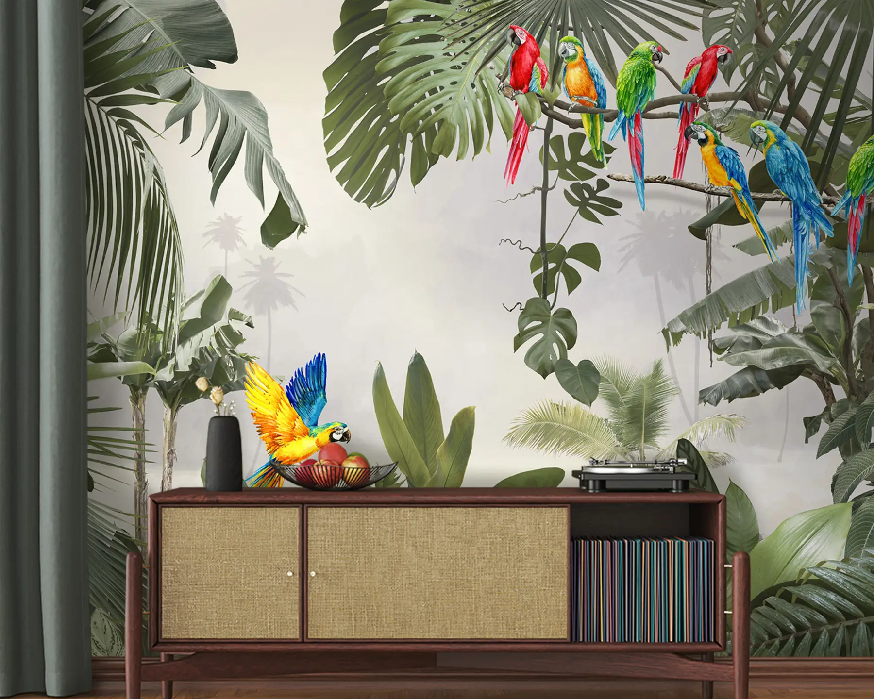 Fototapety Papagáje na vetvách v tropickom lese u94072