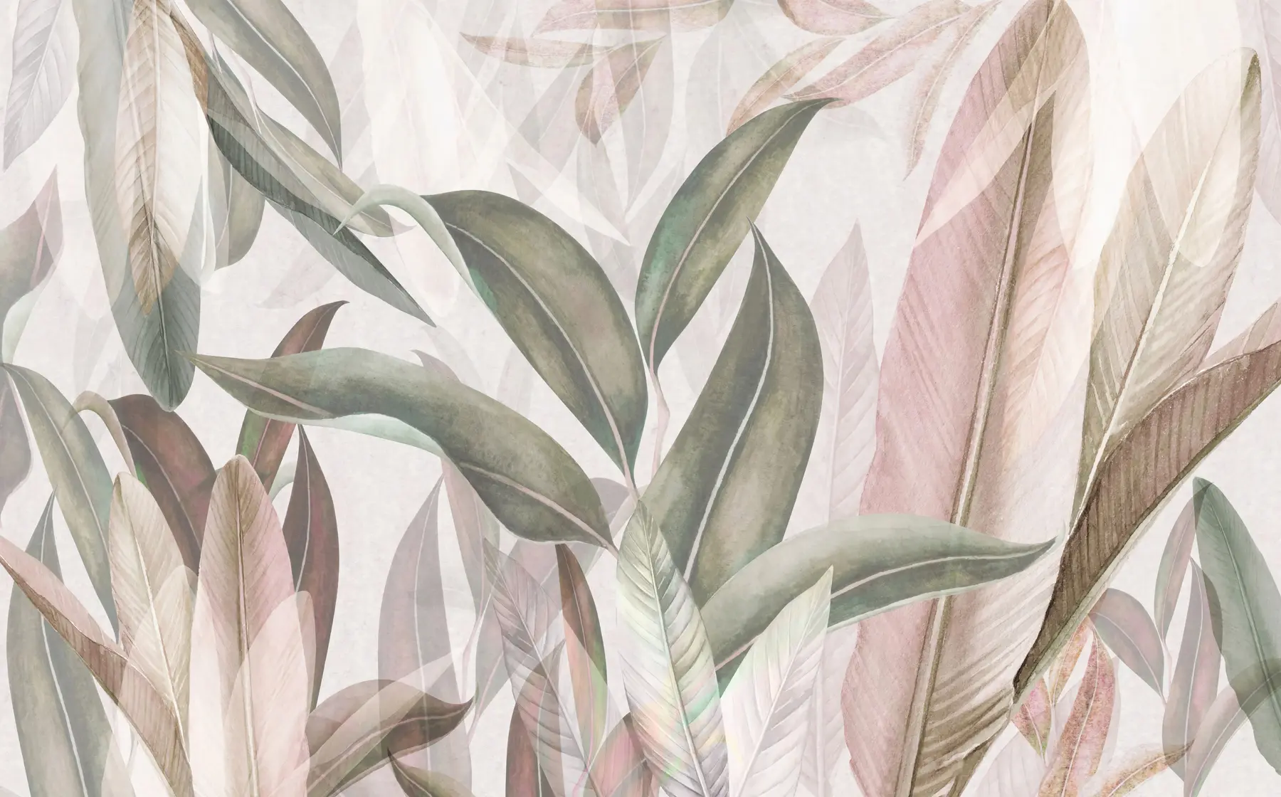 Fototapety Zelené a ružové palmové listy u94302