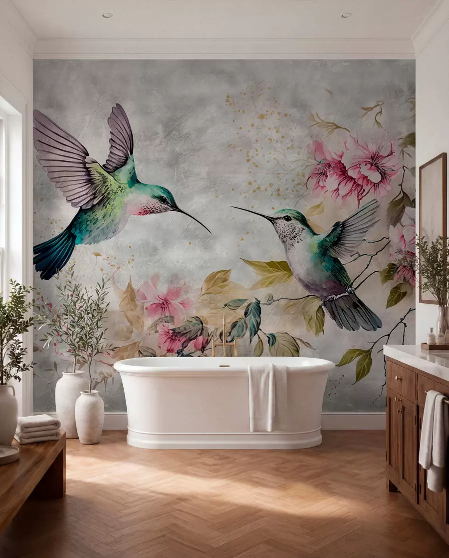 Fototapety Akvarelové kolibríky na konári u93994