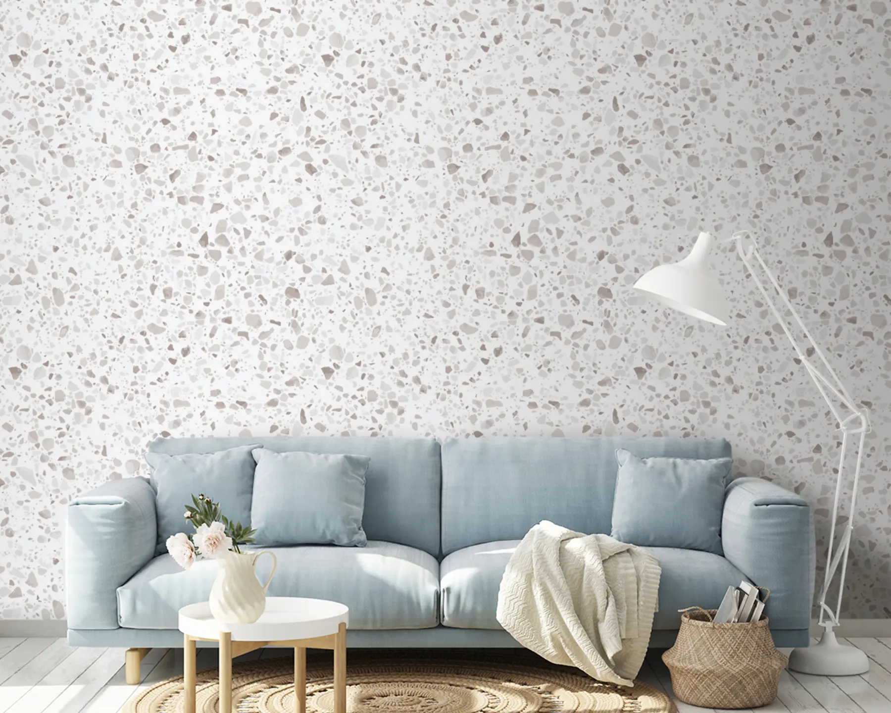 Fototapety Terazzová dlažba, mozaika s prírodným kameňom, žula, mramor, kremeň, betón u94304