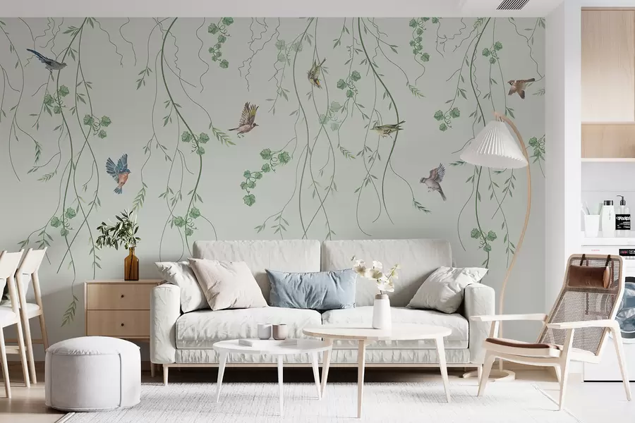 Fototapety Vetvy s vtákmi, Chinoiserie u94493