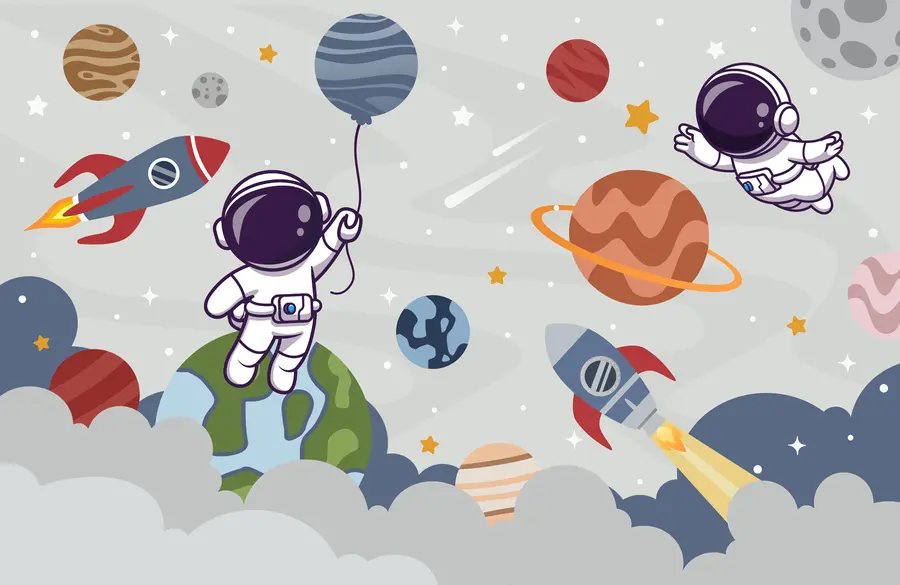 Fototapety Raketa a astronaut vo vesmíre u94476